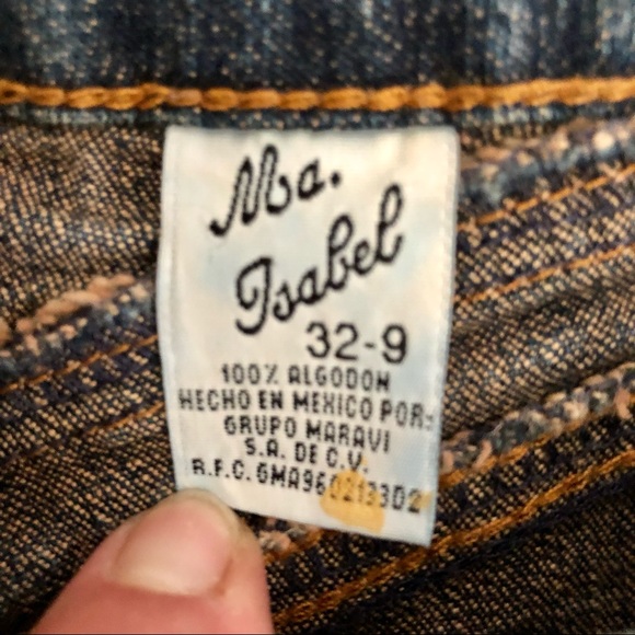 Cute Embroidered Denim Jeans - Hecho in Mexico Sz 32-9 - Picture 7 of 7